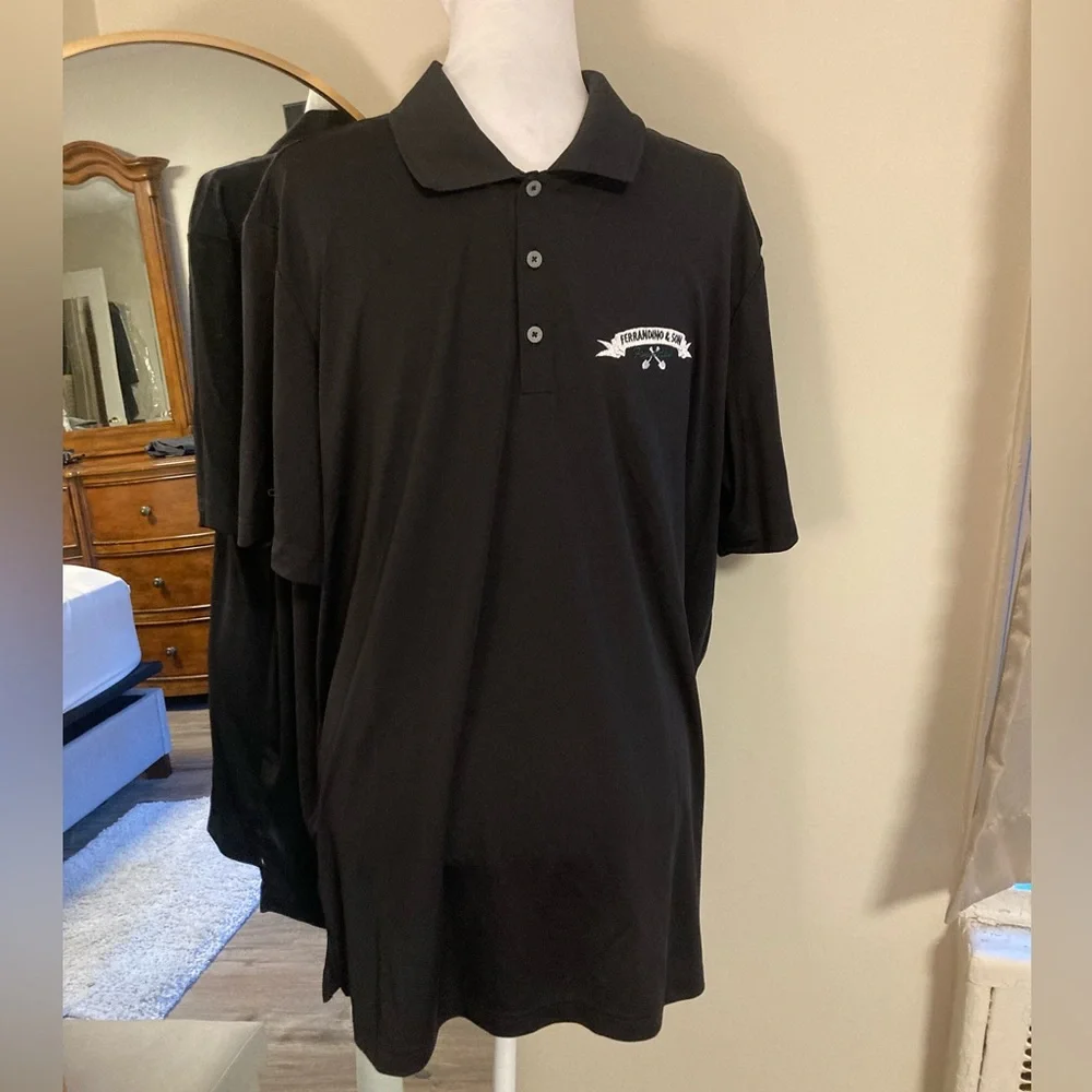 Adidas Black Performance Branded Golf Polo Shirt SPF 50